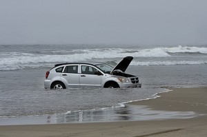 car in water 300x199 Dont Leave Home Without It: the Vehicle 72 Hour Kit