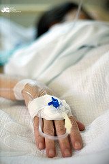 patient in hospital with IV patient in hospital with IV The MedCallAssist Kit: Medical supplies and advice, all in one