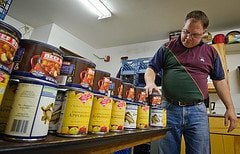 Food storage sizes: the #10 can and the pouch 10 cans Food storage sizes: the #10 can and the pouch