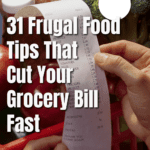 image: close up of hand holding grocery store bill receipt