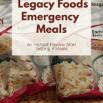 Legacy Food Storage markets their meals as low sodium, high quality, and "best tasting." I bought four family entrées and tested every one of them — flavor, nutrition, cook time, and value. Before you spend $48 on emergency food, read this first.