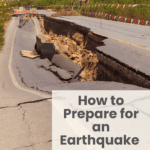 large crack in road caused by earthquake