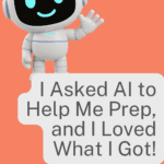 cute robot on coral background
