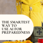 emergency supplies with yellow backpack, yellow rope, first aid kit