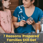 mom and daughter with emergency kit